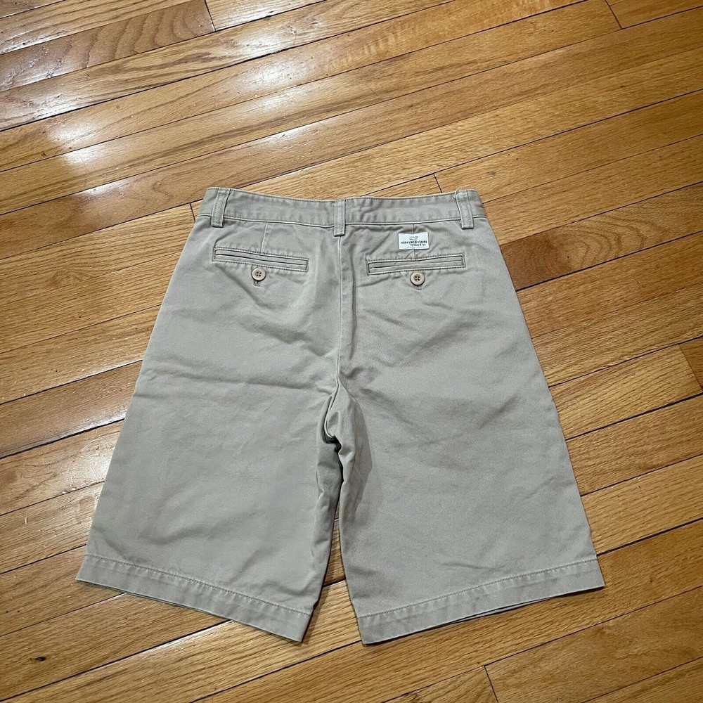 Vineyard Vines Boys Khaki Chino Shorts Size 12 Cotton Excellent Condition - Picture 3 of 10